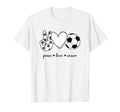 Peace Love Soccer Peace Hand Sign T-Shirt - Minimalist Print Men Women - T-Shirt, Sweatshirt, Hoodie