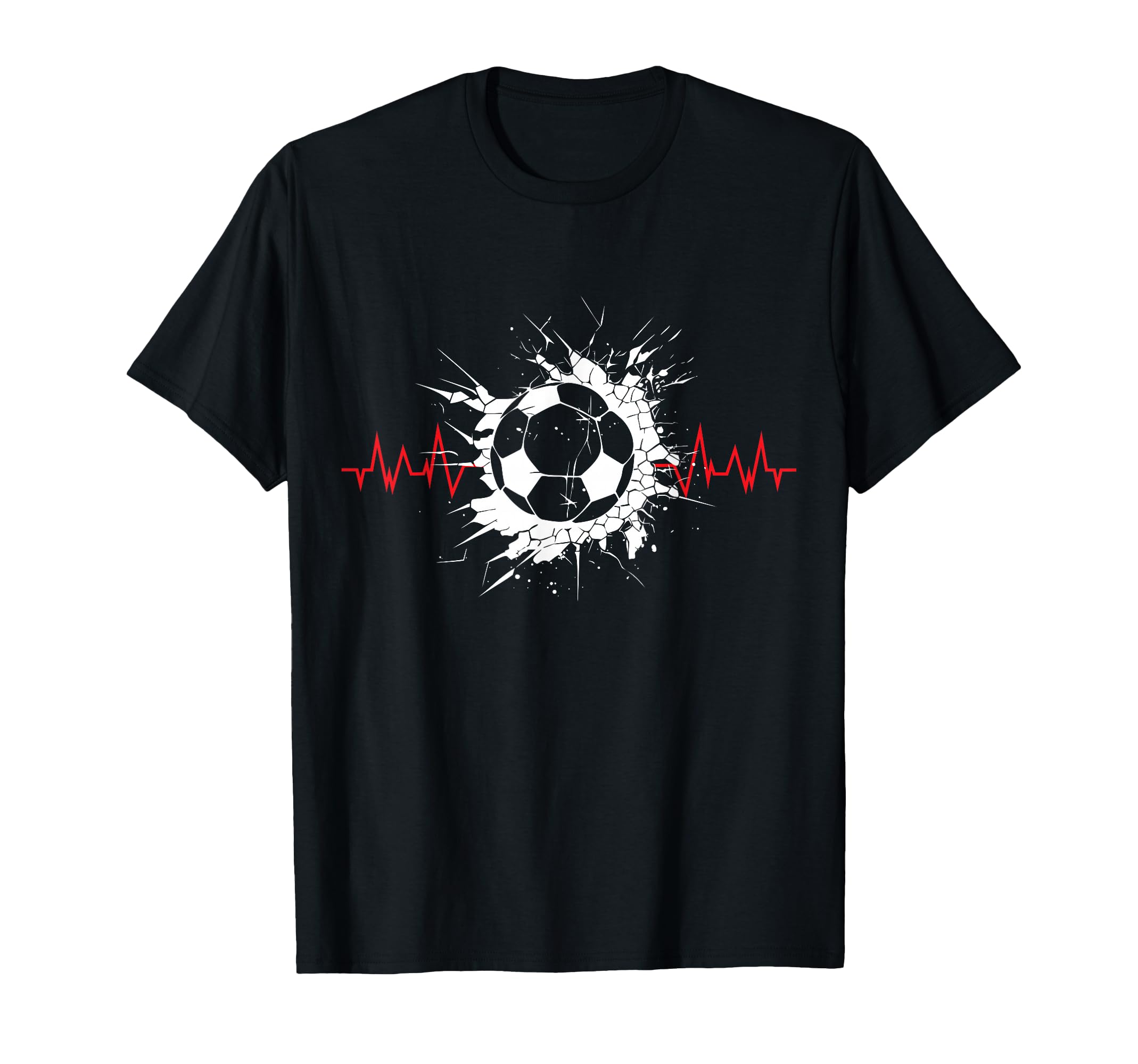 Soccer Ball Heartbeat Players And T-Shirt - Unique Graphic for Adults - T-Shirt, Sweatshirt, Hoodie