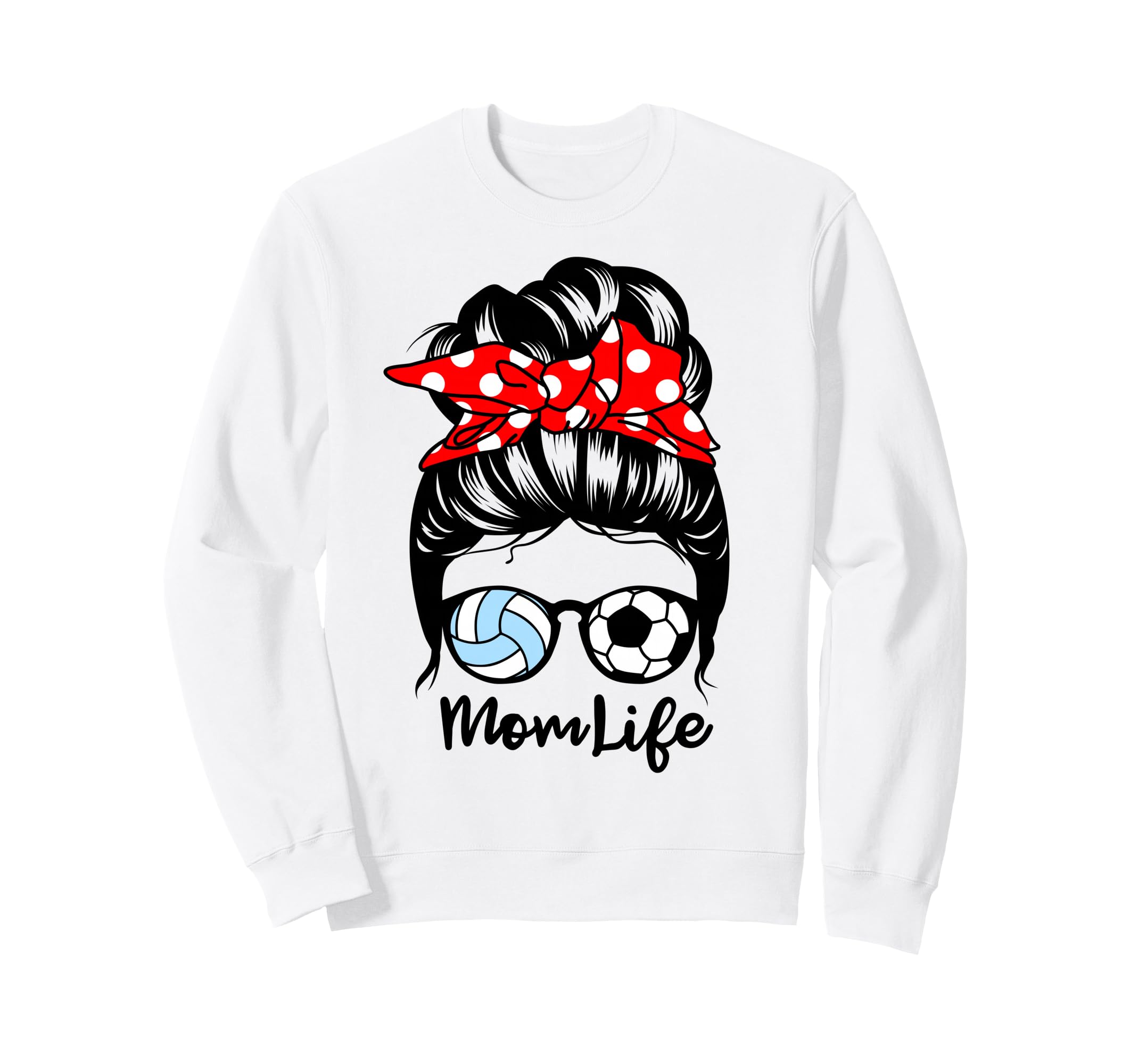 Mom Life Messy Bun Hair Funny Sweatshirt - Minimalist Print Unisex - T-Shirt, Sweatshirt, Hoodie