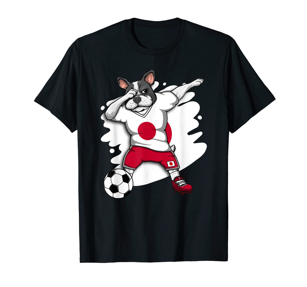 Dabbing French Bulldog Japan Soccer T-Shirt - Graphic Print for Adults - T-Shirt, Sweatshirt, Hoodie