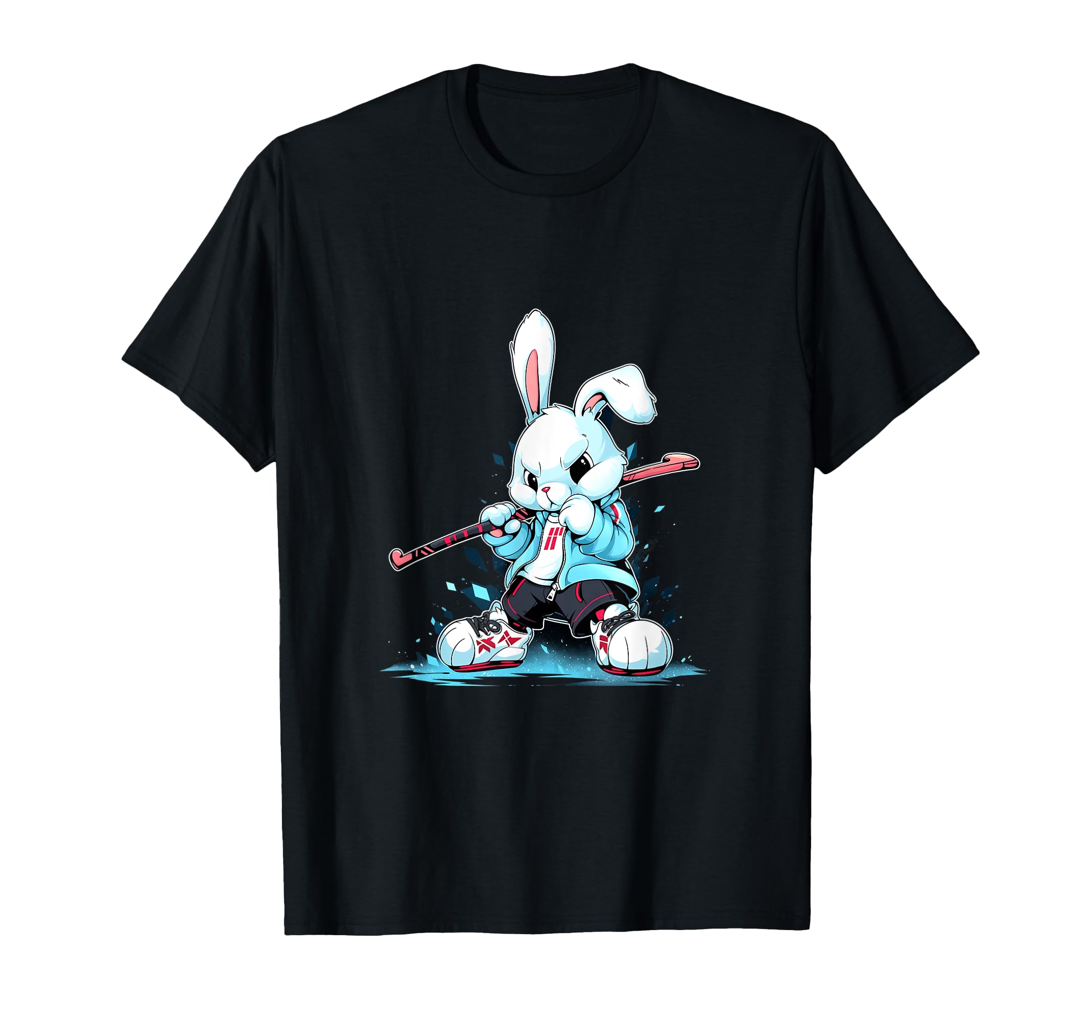 Hockey Bunny Rabbit Ice Hockey T-Shirt - Aesthetic Graphic for Adults - T-Shirt, Sweatshirt, Hoodie