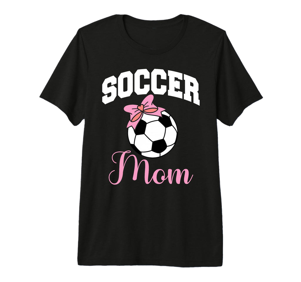Soccer Mom Bow Soccer Ball Tri Blend T-Shirt - Custom Art Print Men Women - T-Shirt, Sweatshirt, Hoodie