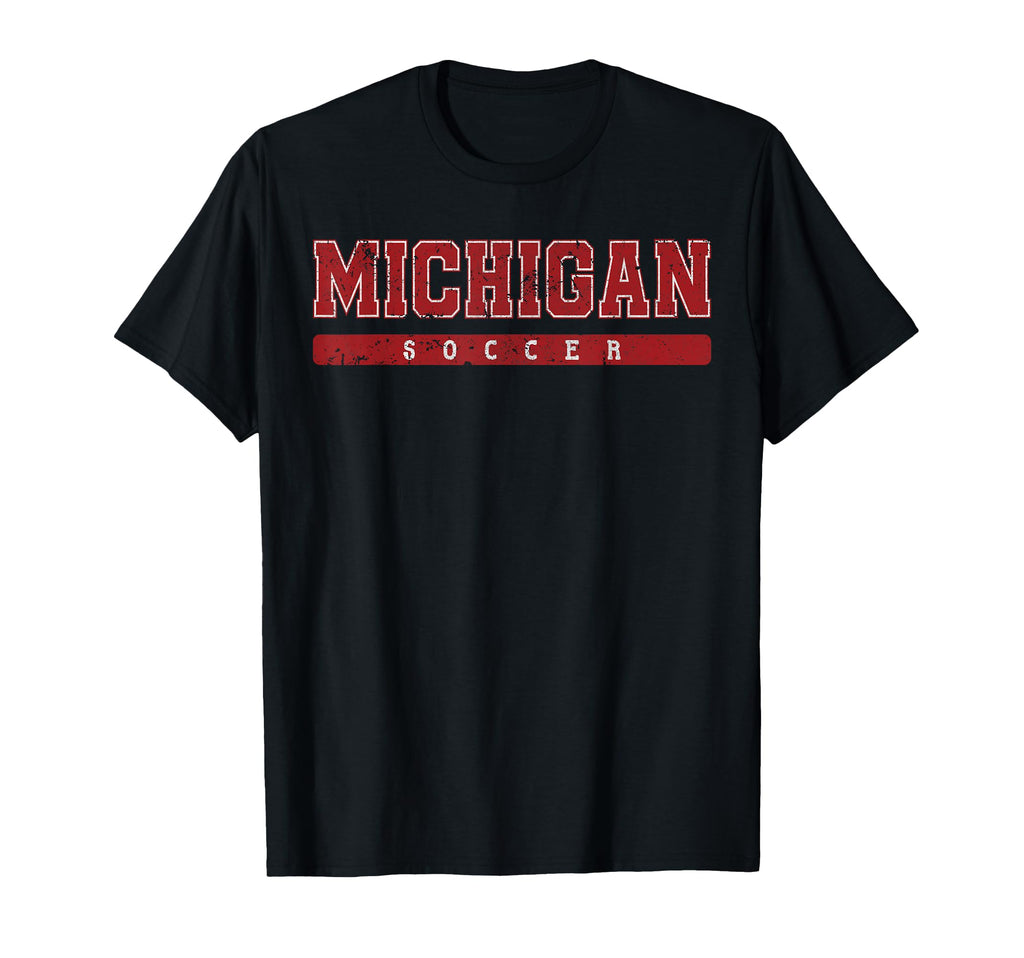 Michigan Soccer Tees Tanks Tops T-Shirt - Unique Graphic Unisex - T-Shirt, Sweatshirt, Hoodie