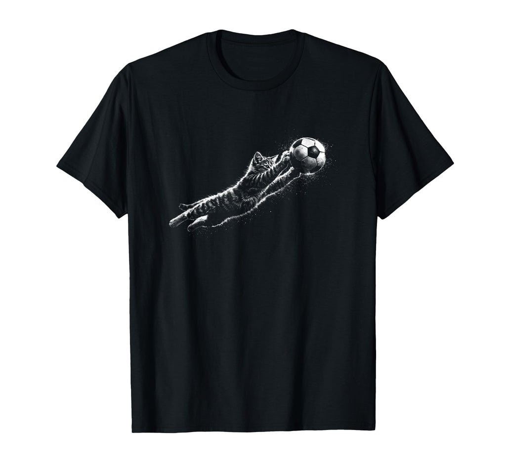 Funny Kitten Soccer Goalie Cat T-Shirt - Minimalist Print Men Women - T-Shirt, Sweatshirt, Hoodie