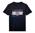 Croatian Dark Splatter Flag T-Shirt - Aesthetic Graphic for Adults - T-Shirt, Sweatshirt, Hoodie