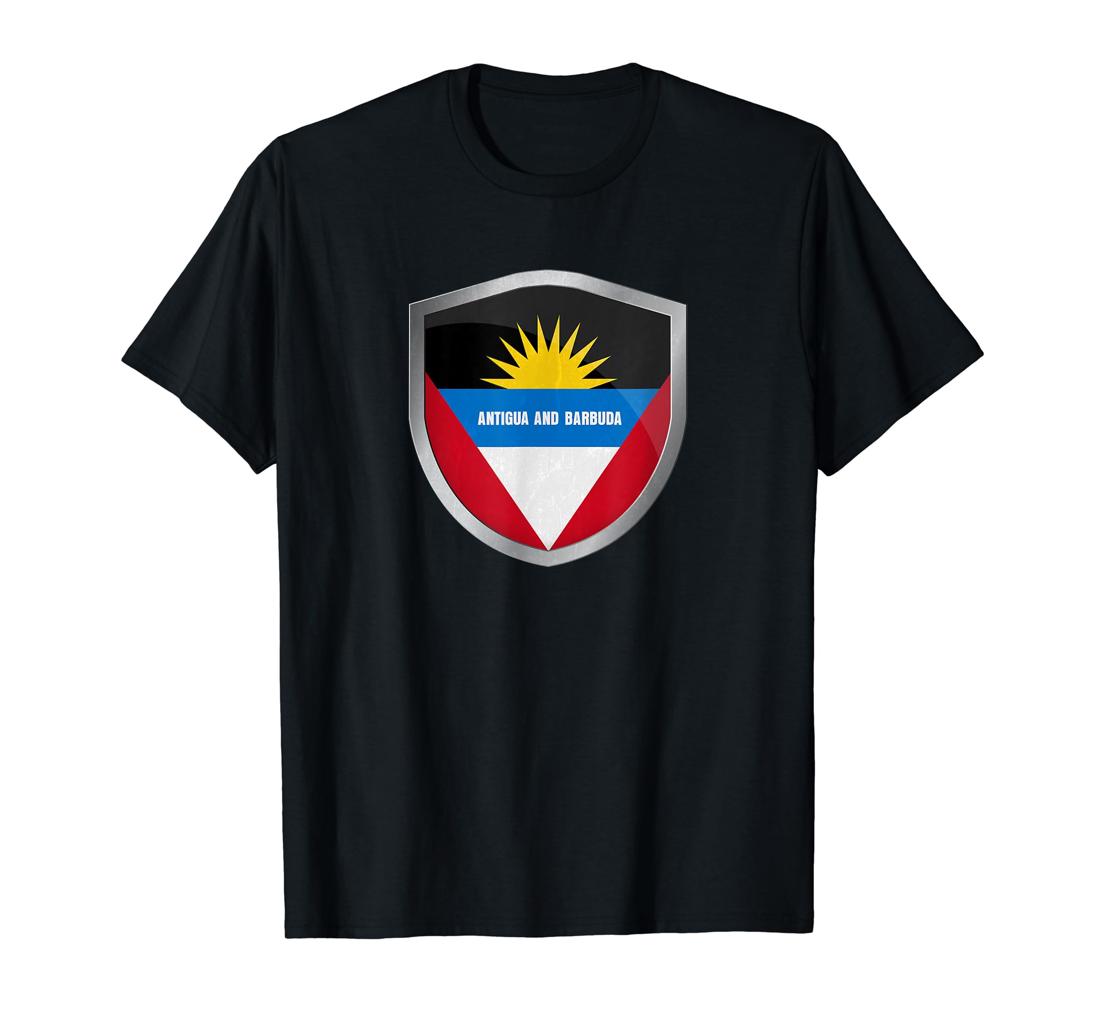 Antigua Flag Badge Soccer Fans T-Shirt - Aesthetic Graphic Unisex - T-Shirt, Sweatshirt, Hoodie