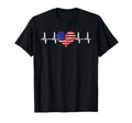 Heartbeat Ekg Pulse Usa American Flag T-Shirt - Unique Graphic Men Women - T-Shirt, Sweatshirt, Hoodie