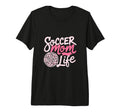 Soccer Mom Life Leopard Mama Tri Blend T-Shirt - Novelty Apparel Unisex - T-Shirt, Sweatshirt, Hoodie