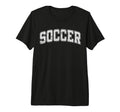 Soccer Varsity White Text Tri Blend T-Shirt - Fun Novelty Design for Adults - T-Shirt, Sweatshirt, Hoodie