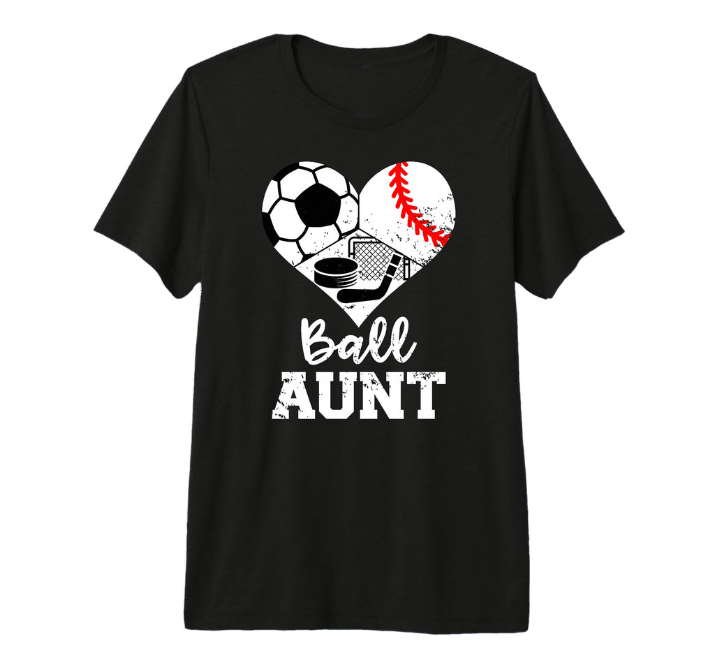 Ball Aunt Heart Funny Soccer T-Shirt - Casual Everyday Wear Unisex - T-Shirt, Sweatshirt, Hoodie