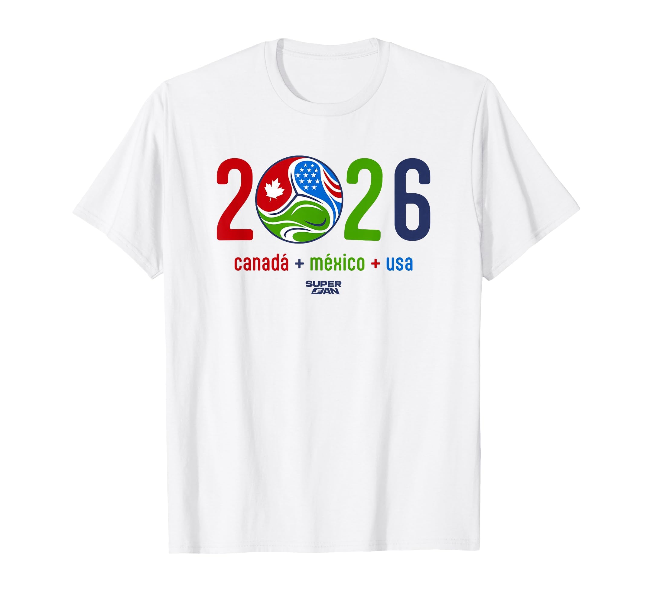 Superfan 2026 Canada Mexico Usa T-Shirt - Aesthetic Graphic for Adults - T-Shirt, Sweatshirt, Hoodie