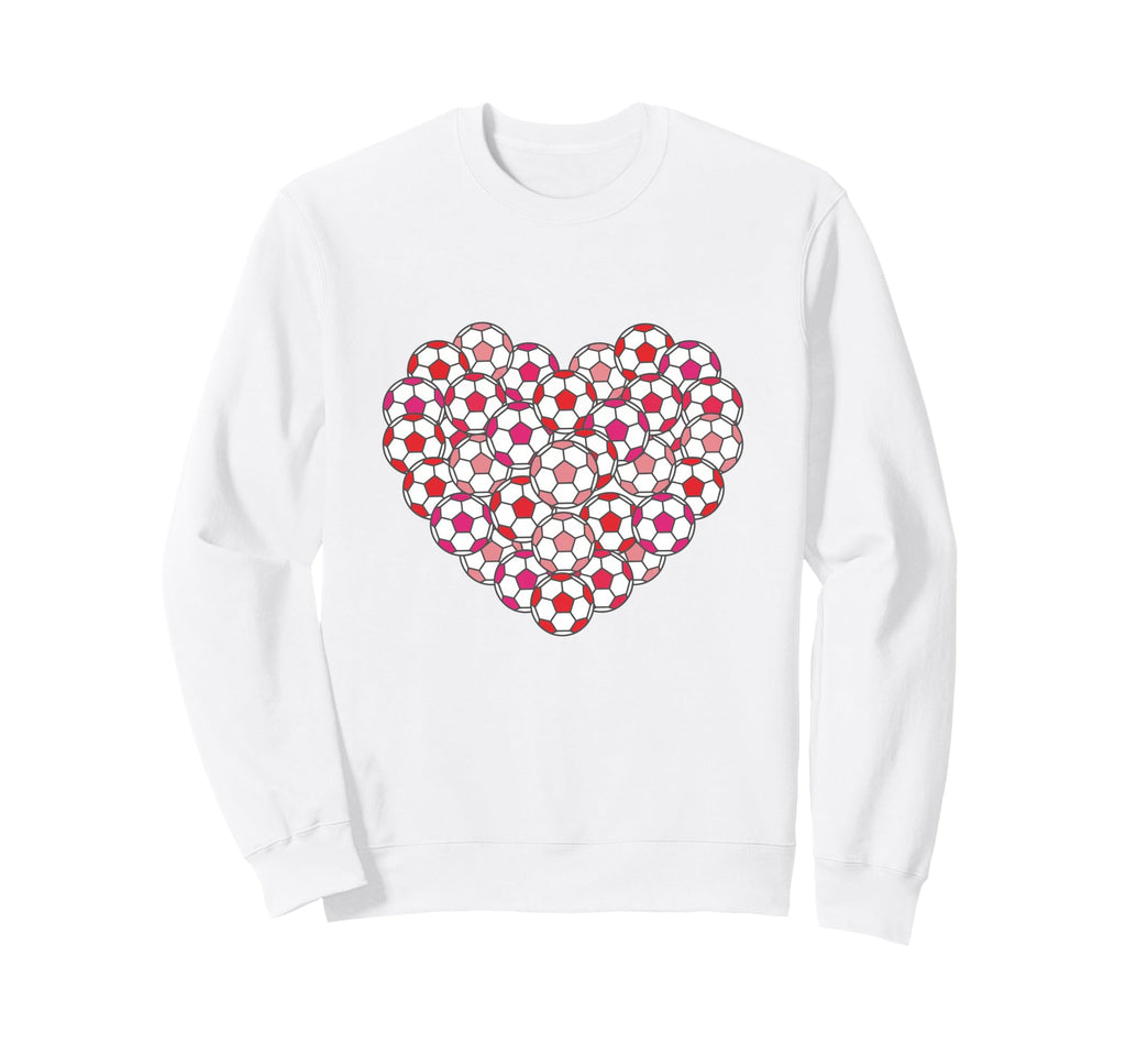 Heart Shaped Soccer Ball Pattern Sweatshirt - Aesthetic Graphic Unisex - T-Shirt, Sweatshirt, Hoodie