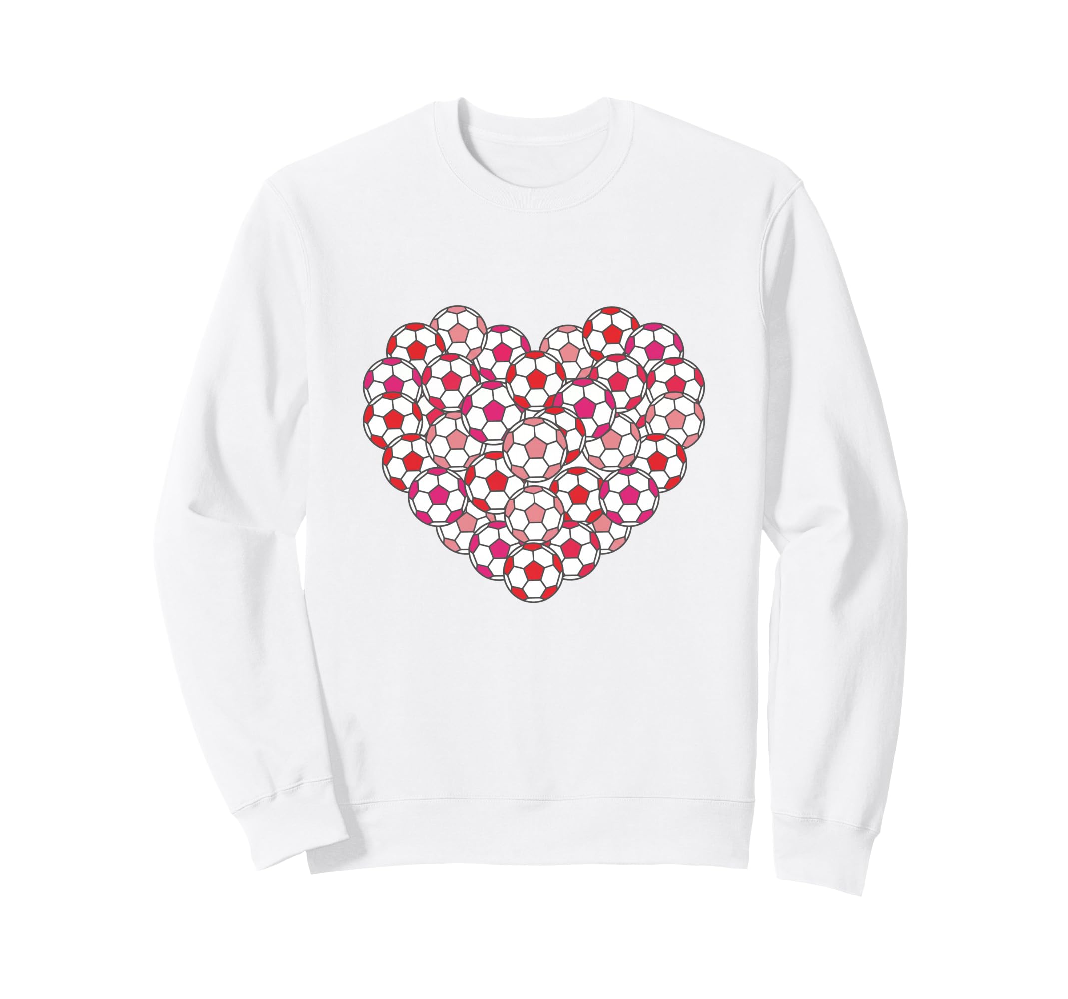 Heart Shaped Soccer Ball Pattern Sweatshirt - Aesthetic Graphic Unisex - T-Shirt, Sweatshirt, Hoodie