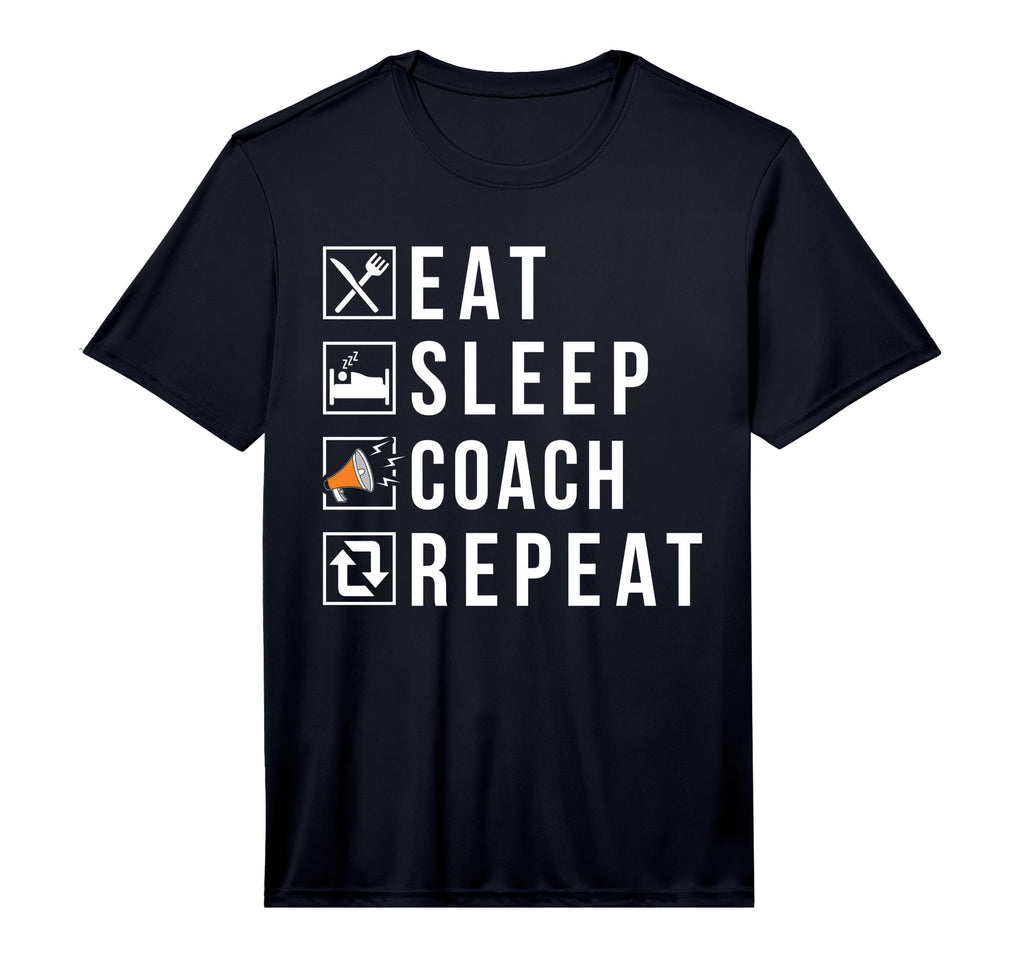 Mens Eat Sleep Coach Repeat Sports Coach T-Shirt - Graphic Print Men Women - T-Shirt, Sweatshirt, Hoodie