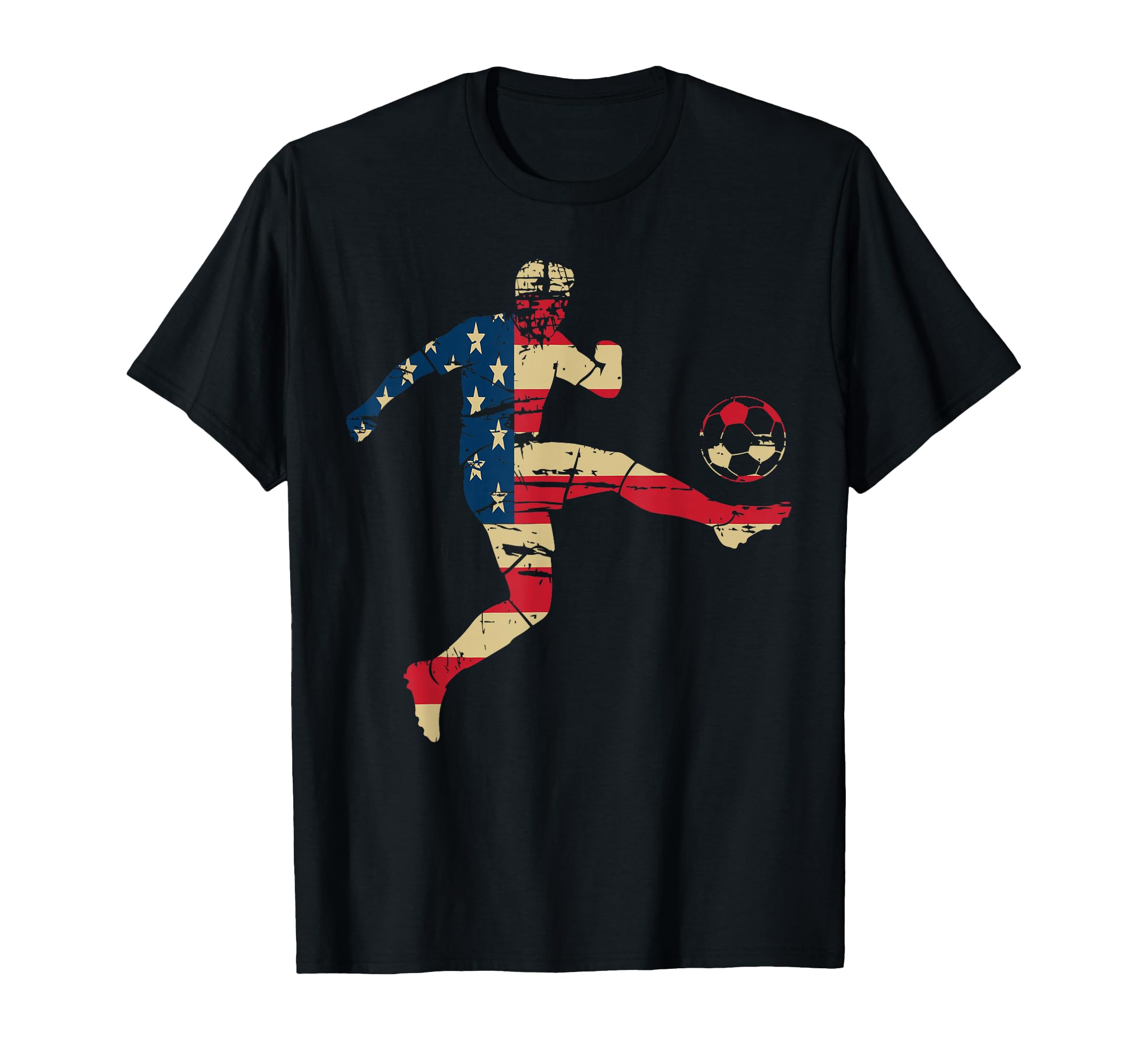 Usa American Flag Soccer Player T-Shirt - Streetwear Style for Adults - T-Shirt, Sweatshirt, Hoodie