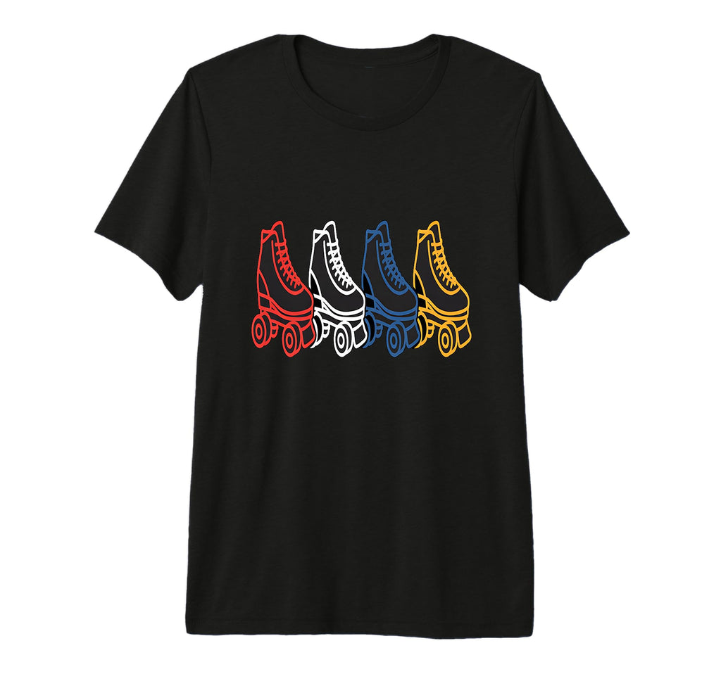 Roller Skates Color Line Art Tri Blend T-Shirt - Streetwear Style Men Women - T-Shirt, Sweatshirt, Hoodie