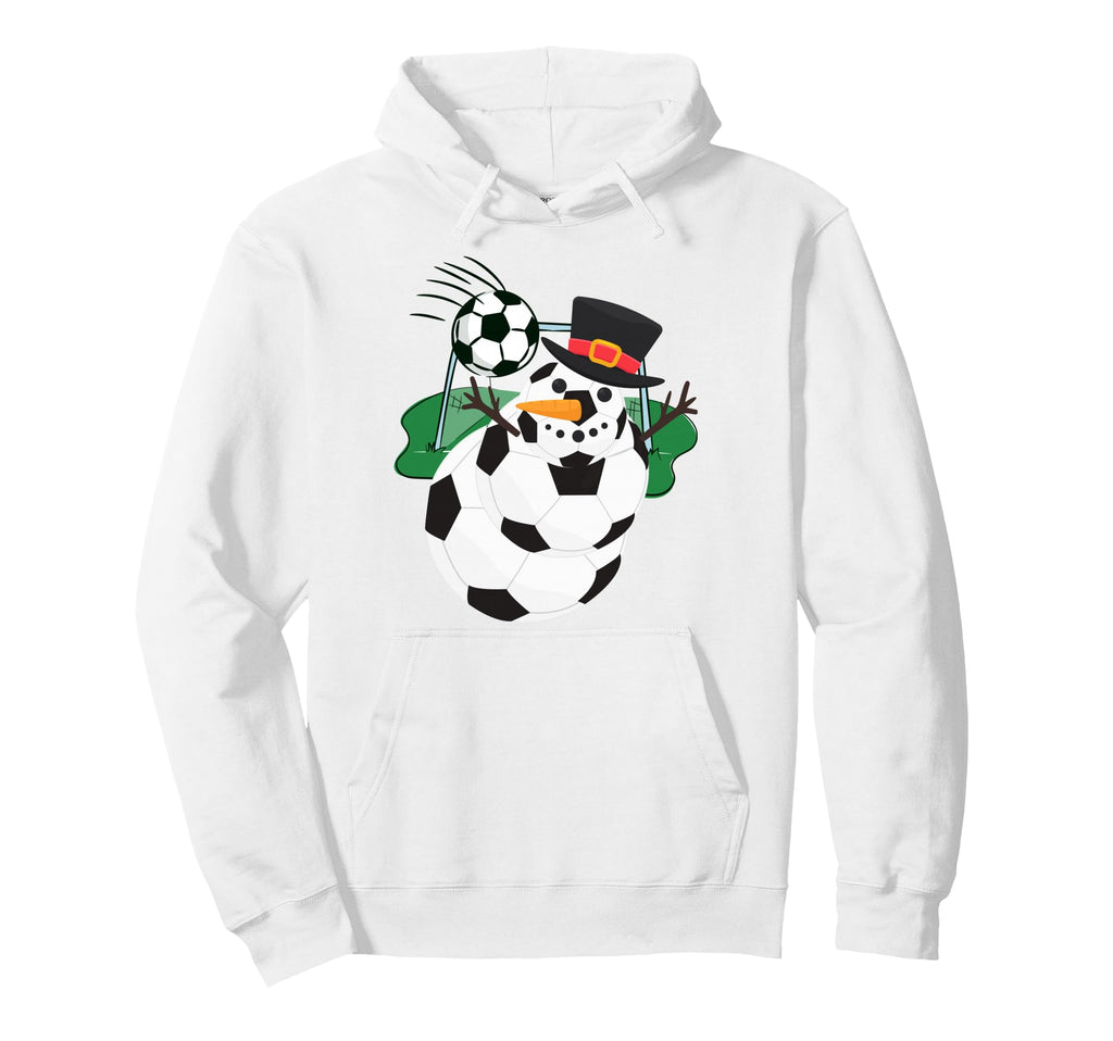 Soccer Balls Snowman Winter Sports Team Hoodie - Graphic Print for Adults - T-Shirt, Sweatshirt, Hoodie