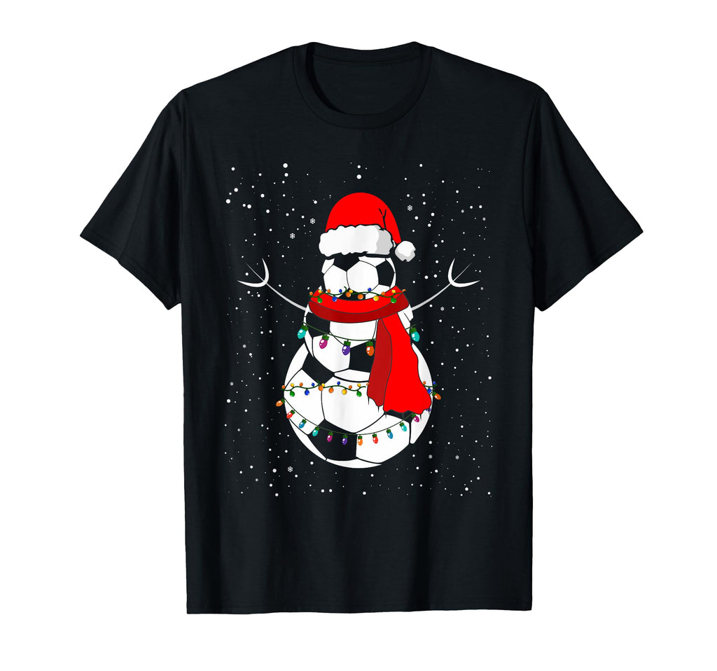 Funny Soccer Balls Santa Snowman T-Shirt - Fun Novelty Design Men Women - T-Shirt, Sweatshirt, Hoodie