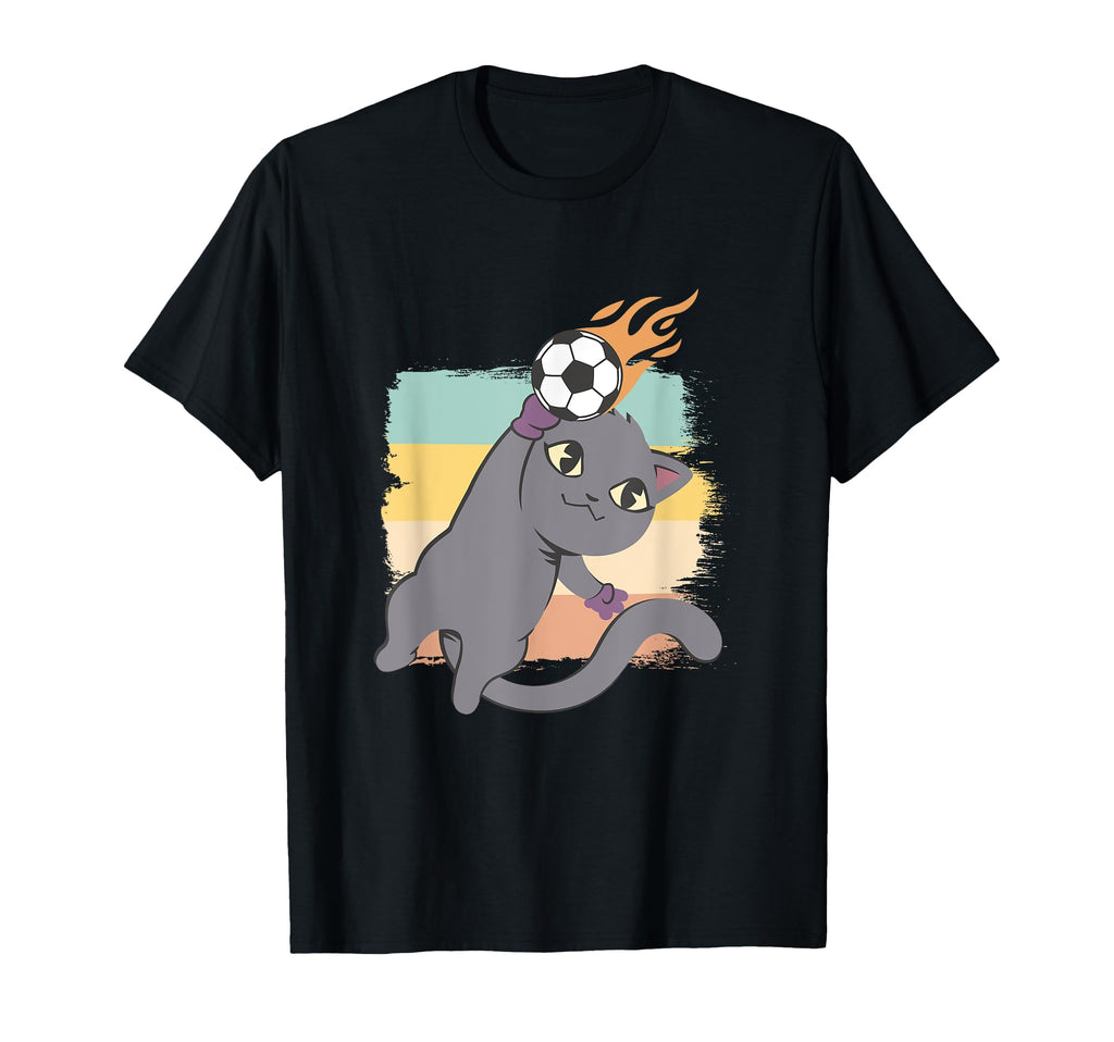 Cat As Soccer Player Goalie Colorful T-Shirt - Custom Art Print Men Women - T-Shirt, Sweatshirt, Hoodie