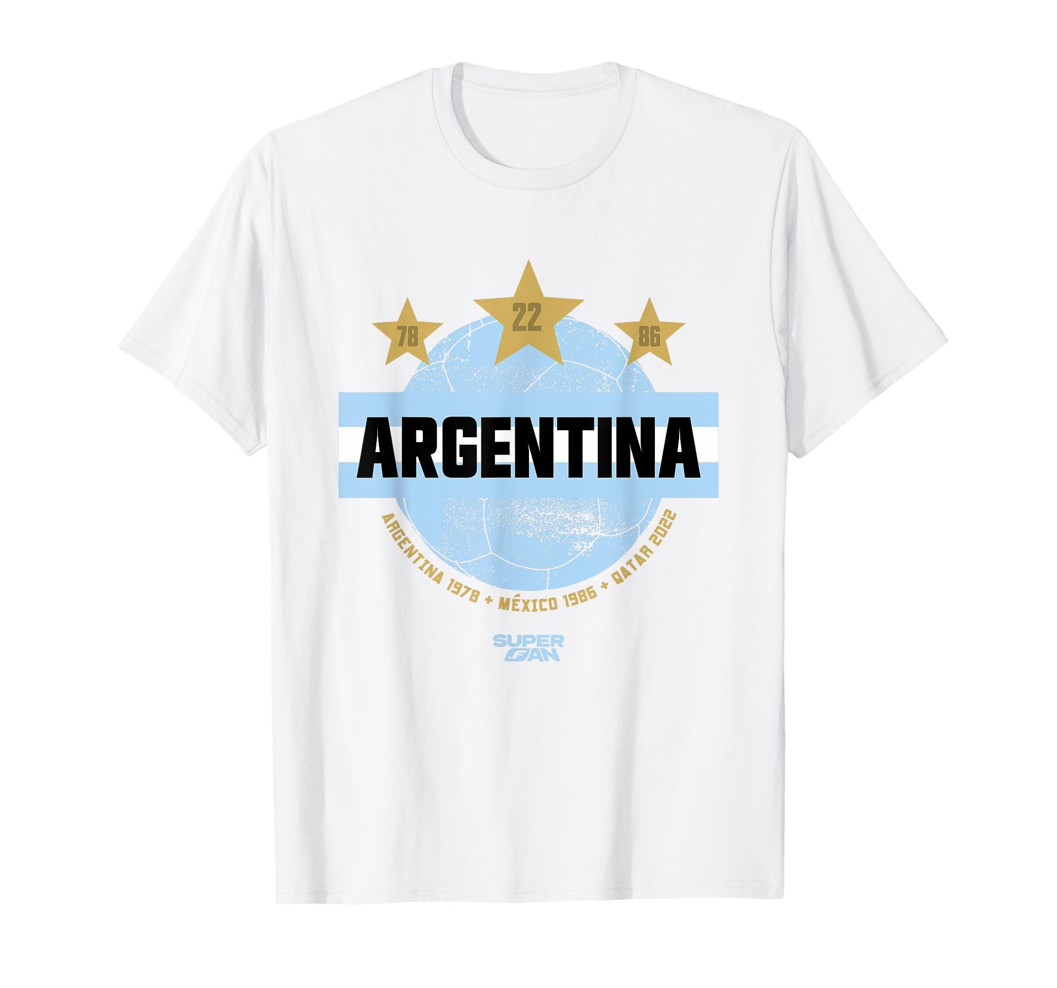 Superfan Argentina Champions Stars T-Shirt - Streetwear Style for Adults - T-Shirt, Sweatshirt, Hoodie