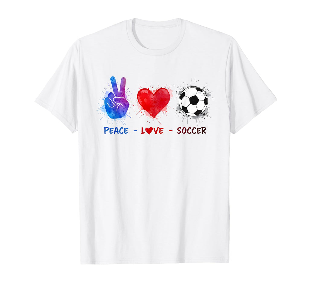 Peace Love Soccer Teen T-Shirt - Trendy Graphic Unisex - T-Shirt, Sweatshirt, Hoodie
