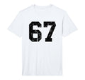 Black Distressed Sport Team Number 67 T-Shirt - Unique Graphic for Adults - T-Shirt, Sweatshirt, Hoodie