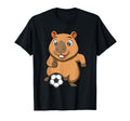 Soccer Capybara Cartoon Funny Water T-Shirt - Aesthetic Graphic Men Women - T-Shirt, Sweatshirt, Hoodie