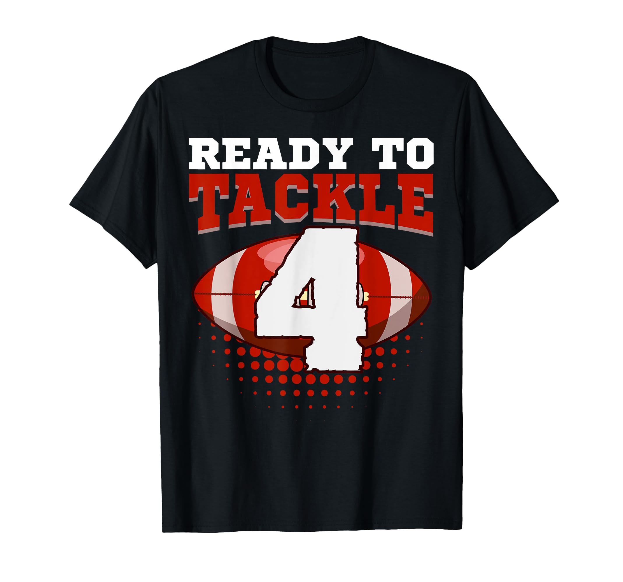 Football 4Th Birthday Player Tackle T-Shirt - Aesthetic Graphic Unisex - T-Shirt, Sweatshirt, Hoodie