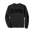 Elwood Distressed Black Varsity Sweatshirt - Fun Novelty Design Unisex - T-Shirt, Sweatshirt, Hoodie