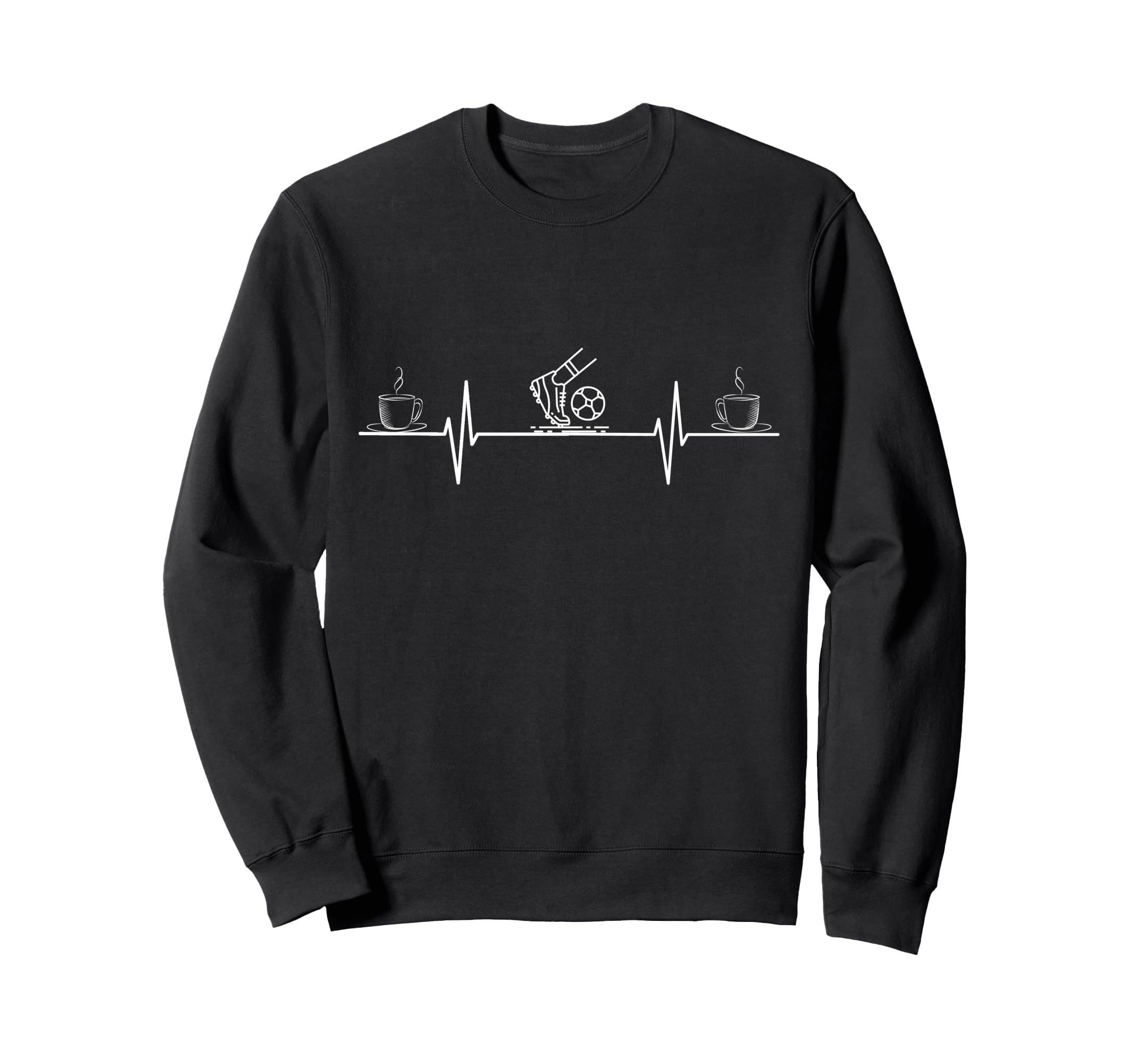 Coffee And Footballer Heartbeat Sweatshirt - Unique Graphic for Adults - T-Shirt, Sweatshirt, Hoodie