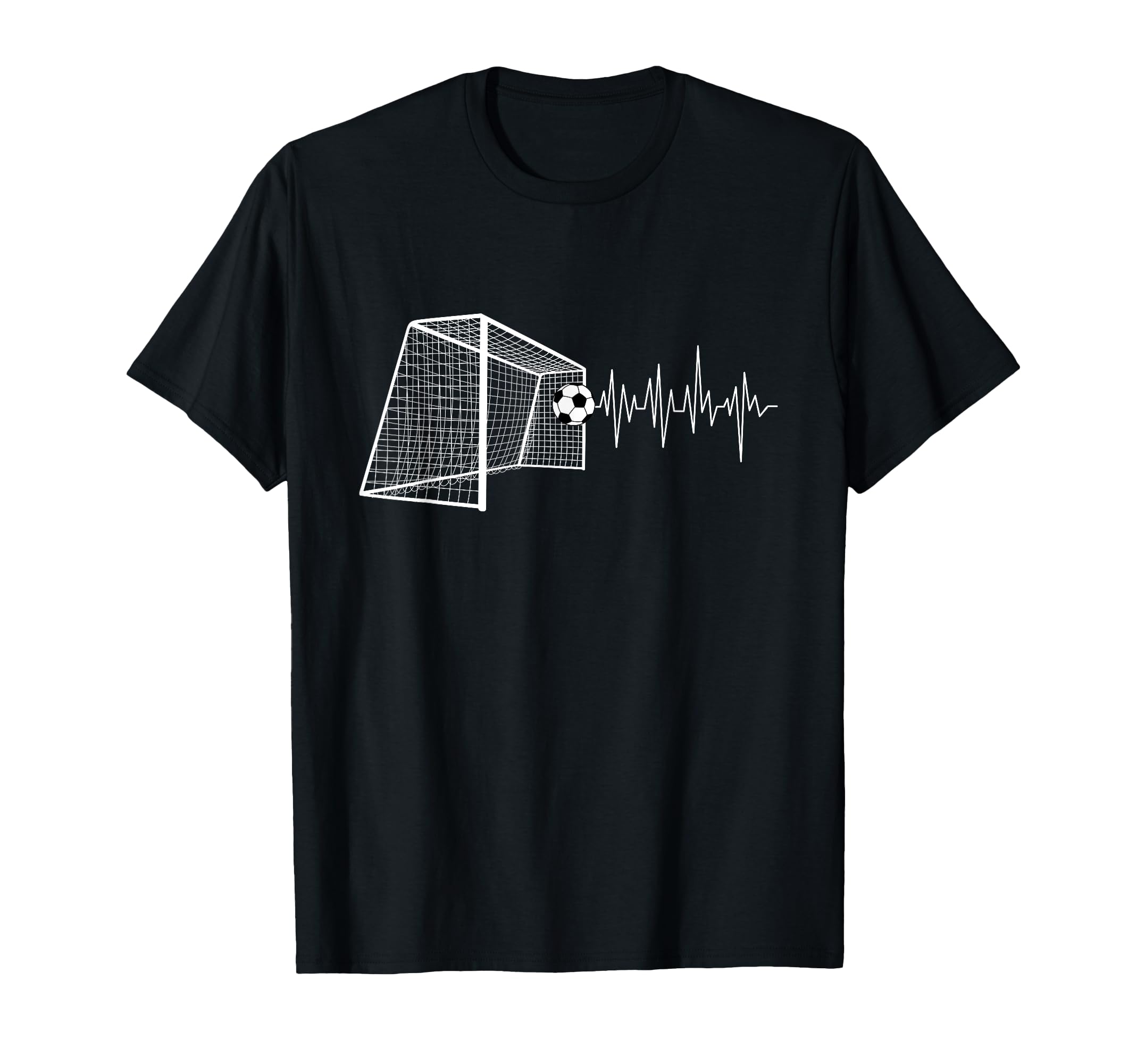 Funny Soccer Heartbeat Ecg Football T-Shirt - Custom Art Print Men Women - T-Shirt, Sweatshirt, Hoodie