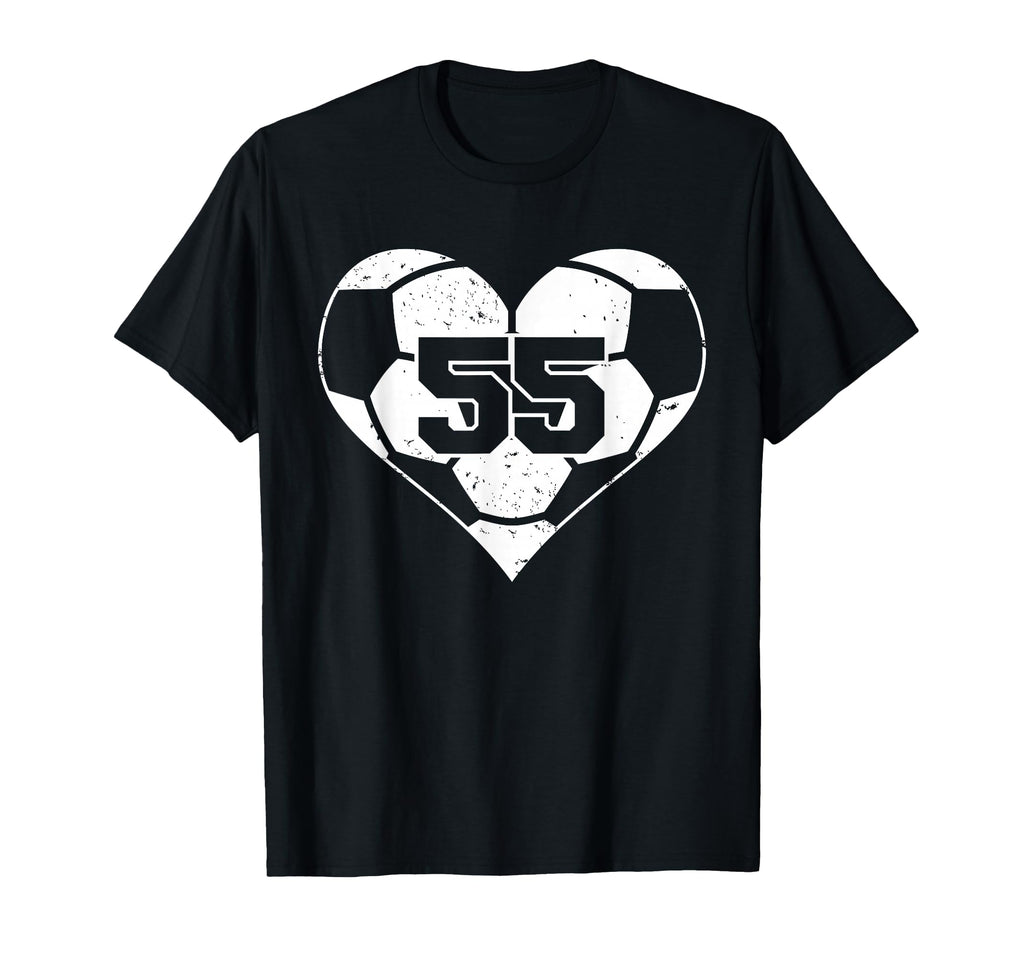 Soccer Heart Number 55 Jersey Sports T-Shirt - Novelty Apparel Men Women - T-Shirt, Sweatshirt, Hoodie