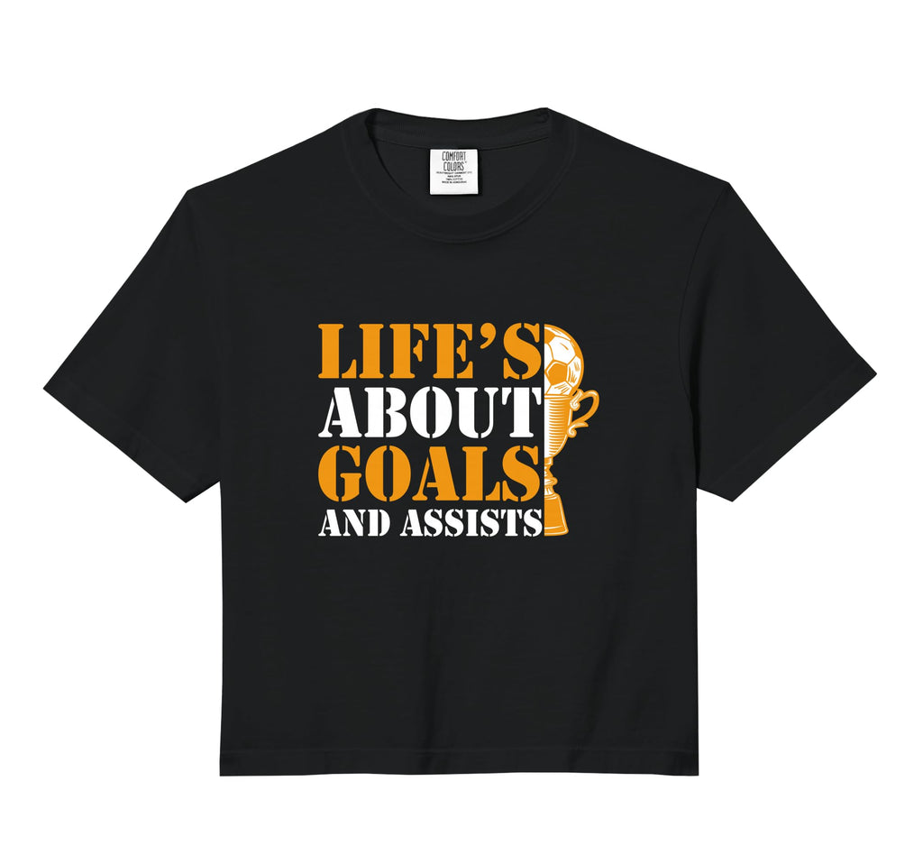 Lifes About Goals And Assists Funny Hoodie - Casual Everyday Wear Unisex - T-Shirt, Sweatshirt, Hoodie
