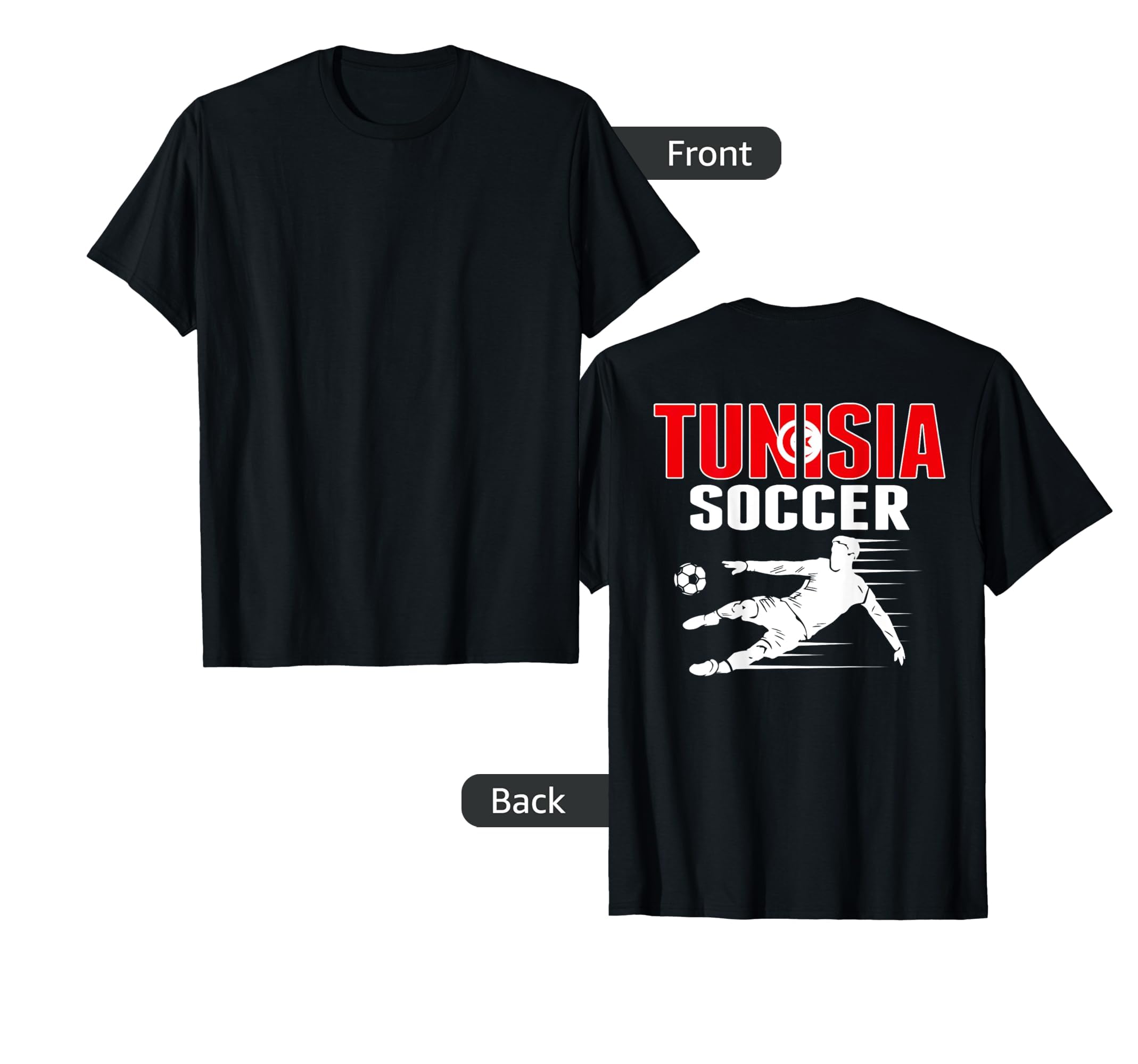 Tunisia Soccer Fans Jersey Tunisian Flag T-Shirt - Trendy Graphic Unisex - T-Shirt, Sweatshirt, Hoodie