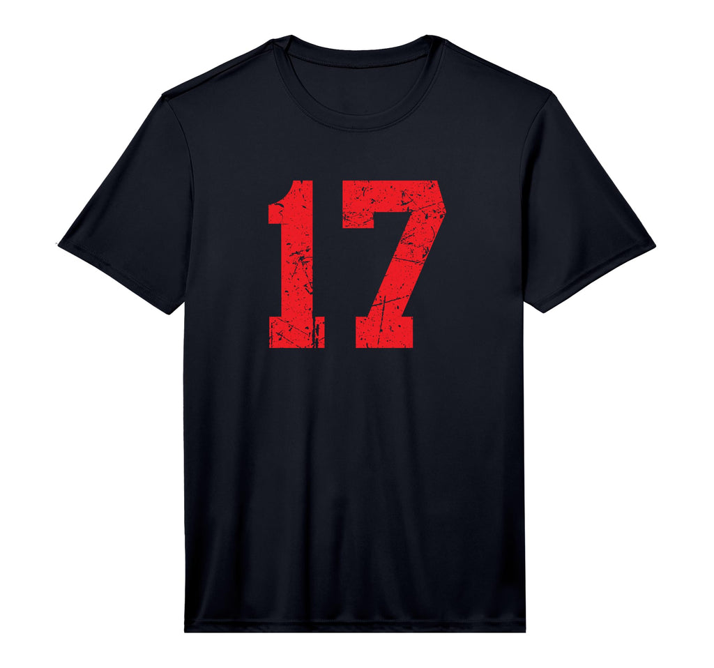 Distressed Red Sports Team Number T-Shirt - Casual Everyday Wear Men Women - T-Shirt, Sweatshirt, Hoodie