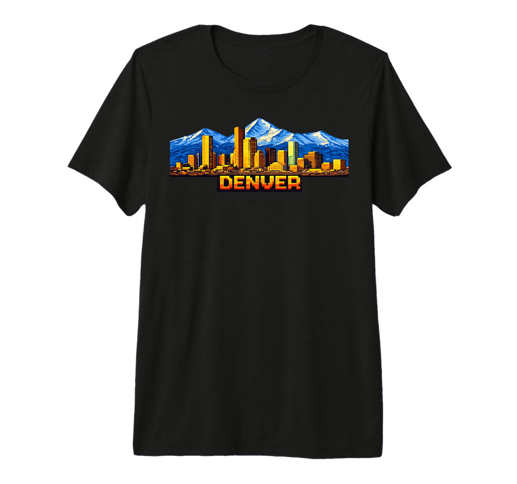 Denver 8 Bit Video Arcade Gamer Gaming T-Shirt - Fun Novelty Design Unisex - T-Shirt, Sweatshirt, Hoodie