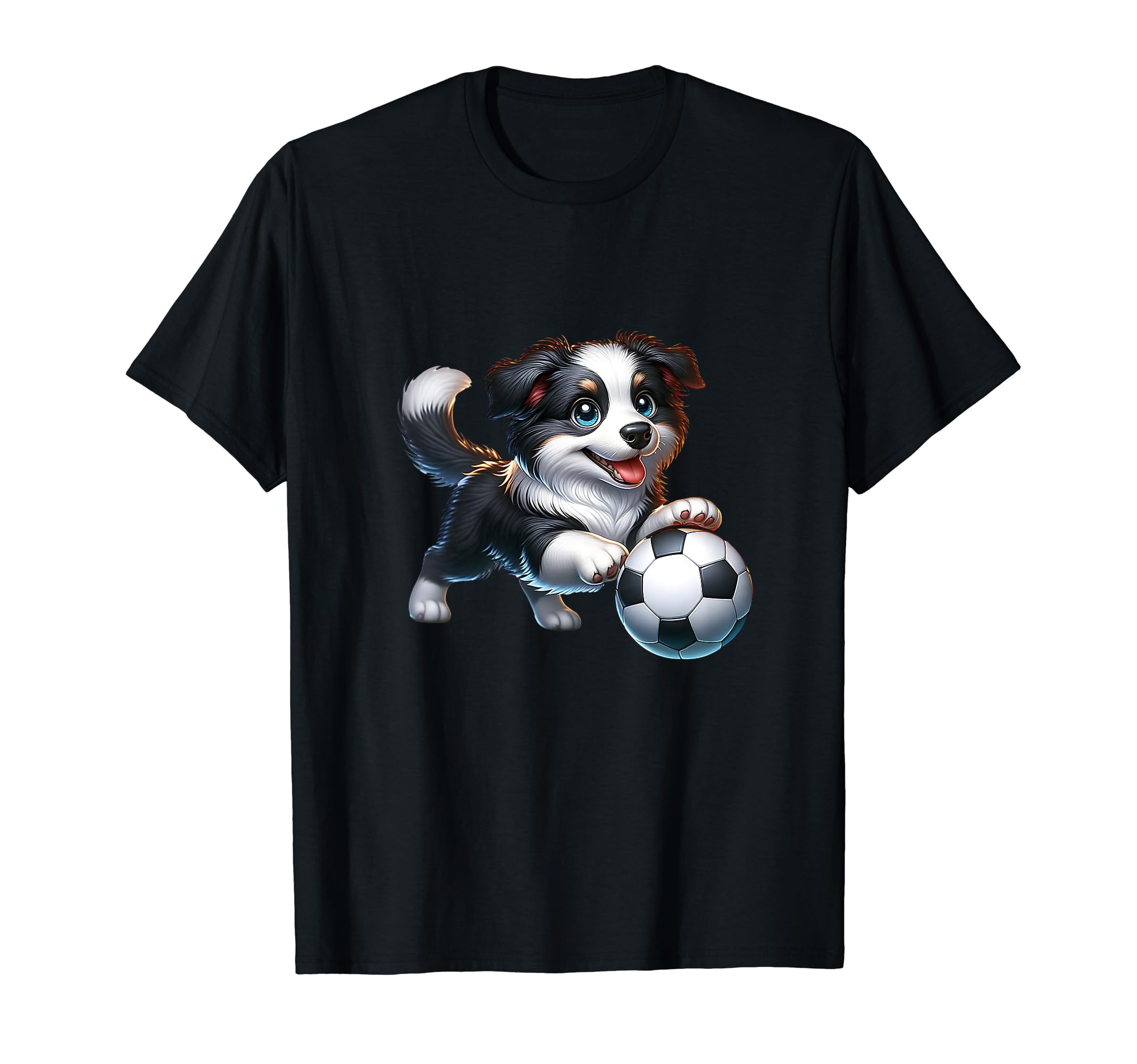 Border Collie Dog Soccer Player Ball T-Shirt - Trendy Graphic Men Women - T-Shirt, Sweatshirt, Hoodie