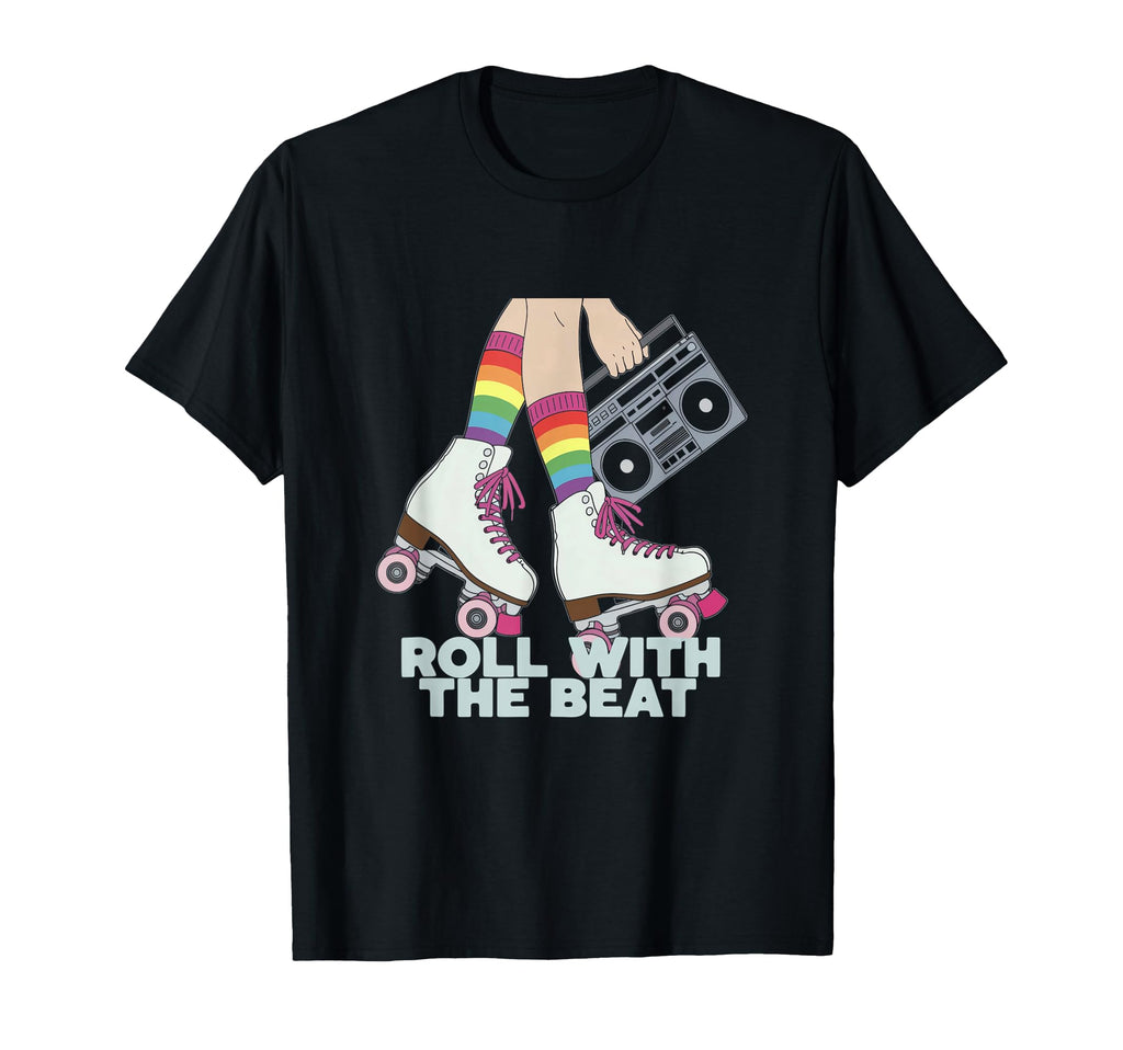 Rollerskates Roll Beat Funny 70S 80S T-Shirt - Custom Art Print Unisex - T-Shirt, Sweatshirt, Hoodie