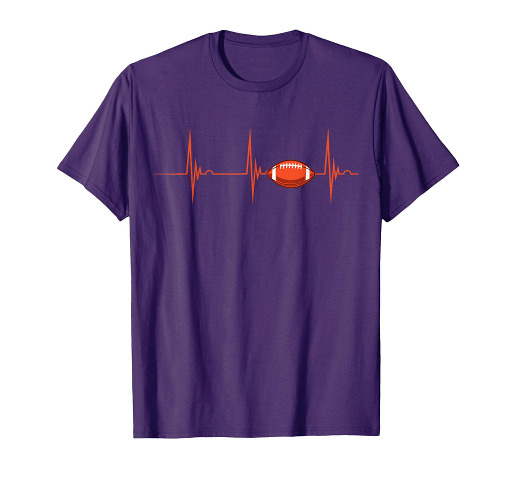 American Football Heartbeat Ecg Pulse T-Shirt - Minimalist Print Men Women - T-Shirt, Sweatshirt, Hoodie