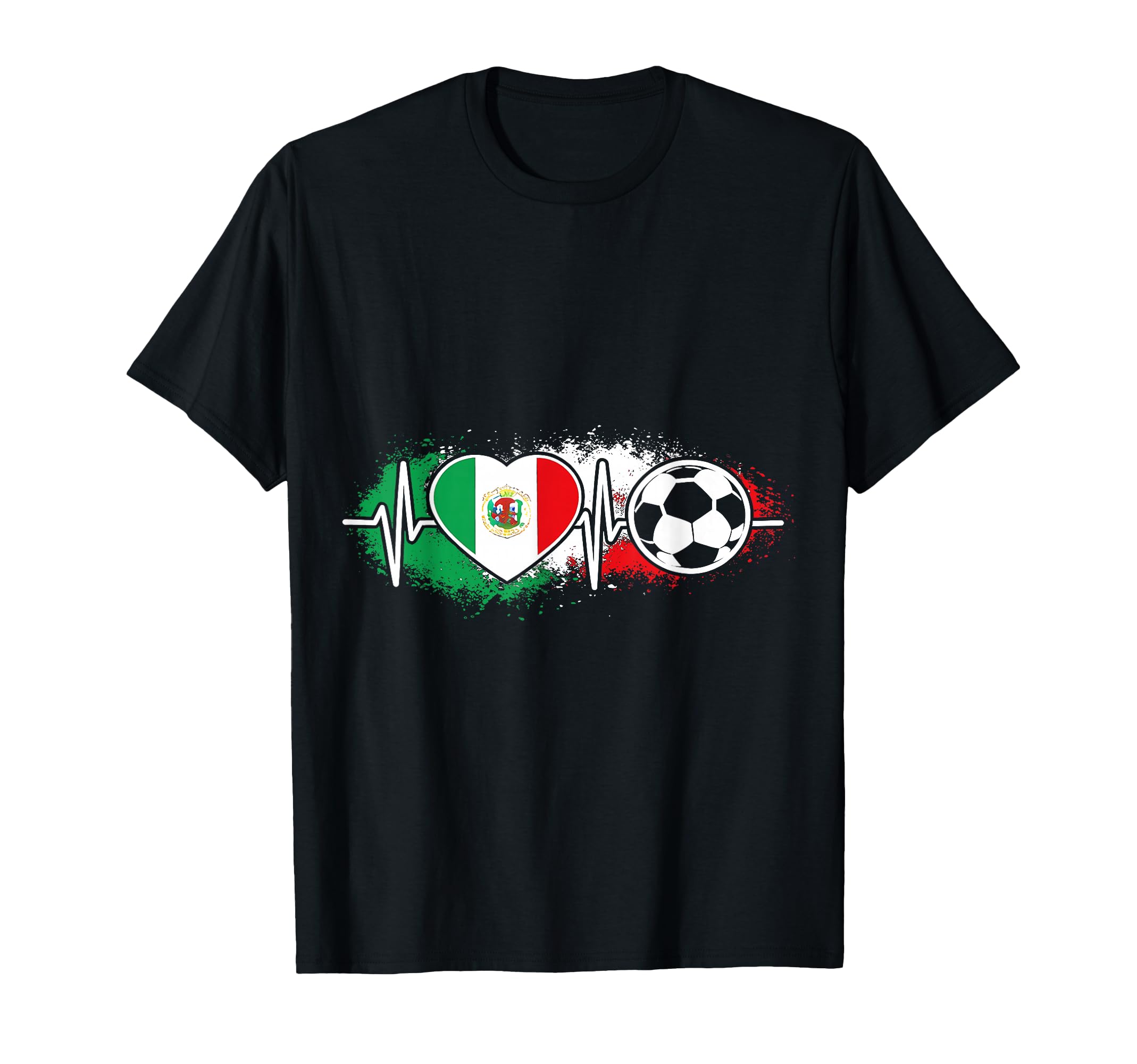Mexico Soccer Heartbeat Mexican T-Shirt - Aesthetic Graphic for Adults - T-Shirt, Sweatshirt, Hoodie