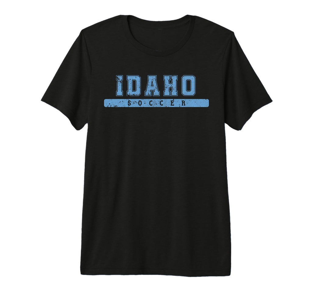 Idaho Soccer Sky Blue Text Tri Blend T-Shirt - Casual Everyday Wear Unisex - T-Shirt, Sweatshirt, Hoodie