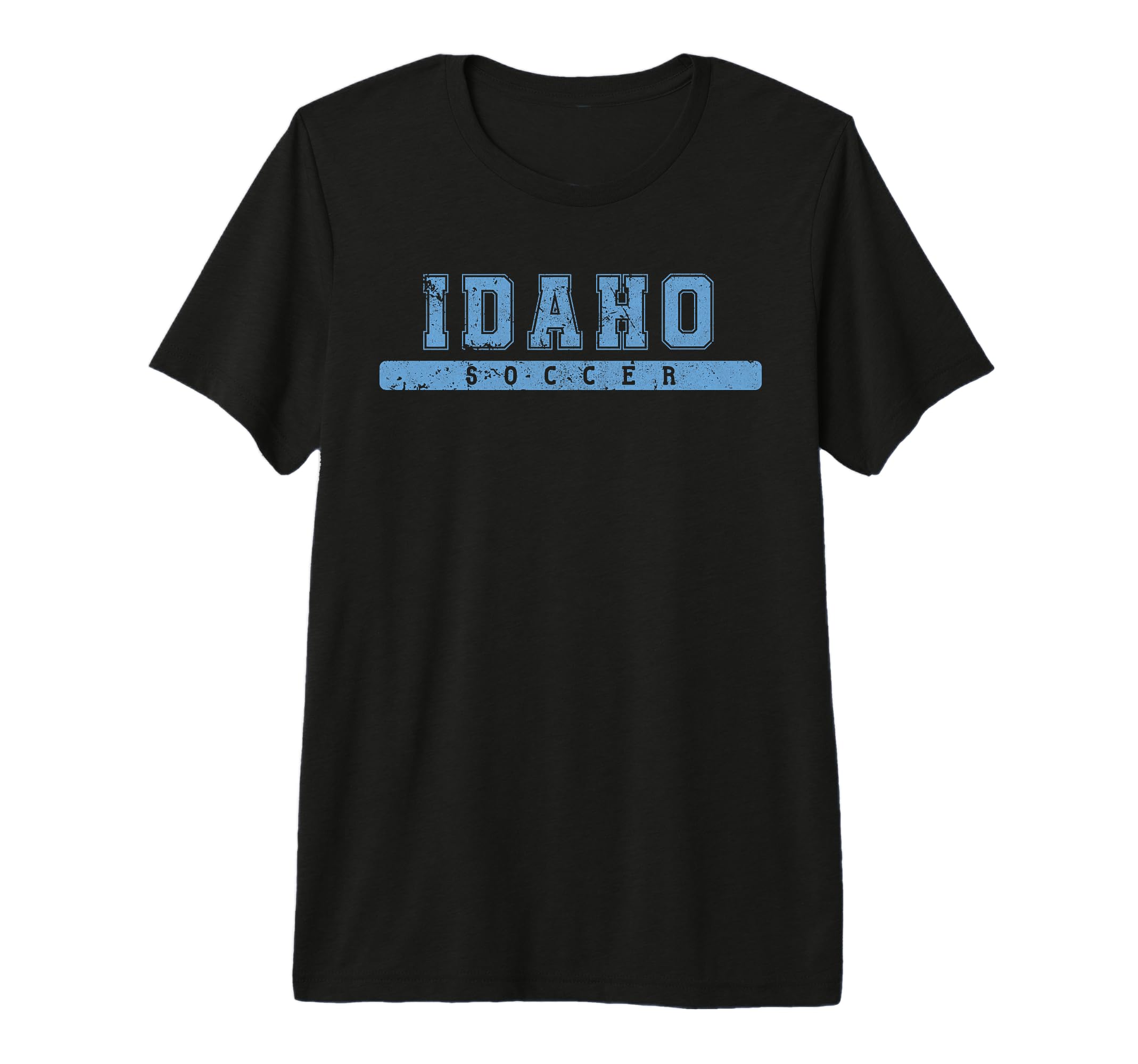 Idaho Soccer Sky Blue Text Tri Blend T-Shirt - Casual Everyday Wear Unisex - T-Shirt, Sweatshirt, Hoodie