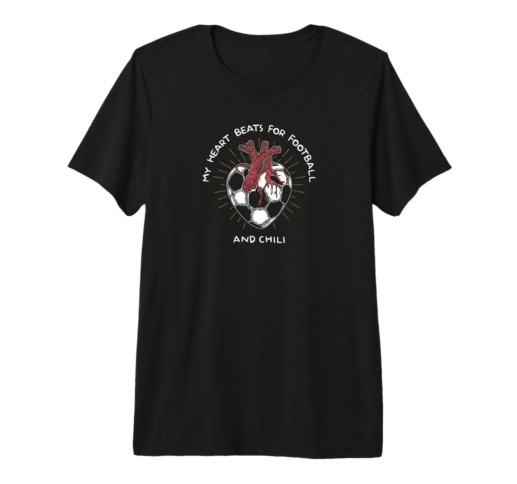 My Heart Beats Football And T-Shirt - Casual Everyday Wear for Adults - T-Shirt, Sweatshirt, Hoodie