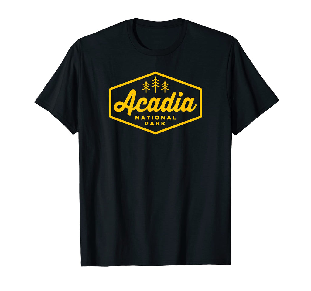 Acadia National Park Tree Hexagon Badge T-Shirt - Graphic Print Unisex - T-Shirt, Sweatshirt, Hoodie