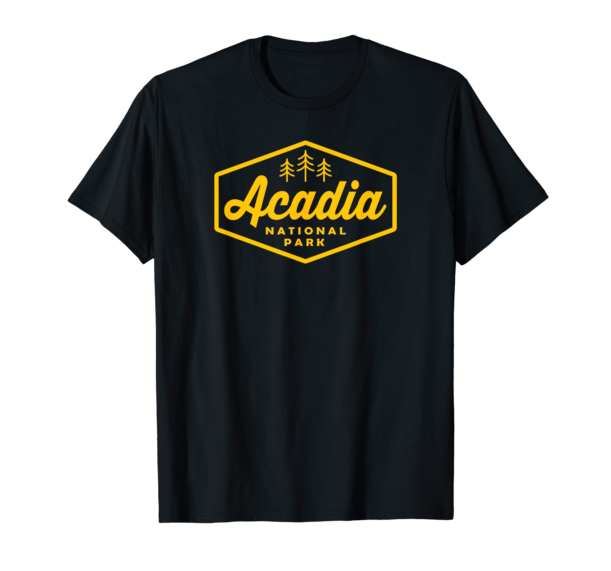 Acadia National Park Tree Hexagon Badge T-Shirt - Graphic Print Unisex - T-Shirt, Sweatshirt, Hoodie
