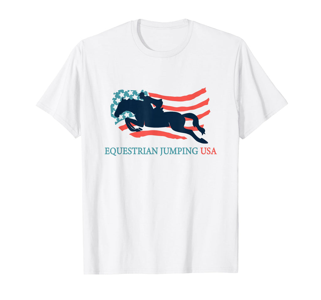 Horse Rider Equestrian Jumping Usa Team T-Shirt - Unique Graphic Men Women - T-Shirt, Sweatshirt, Hoodie