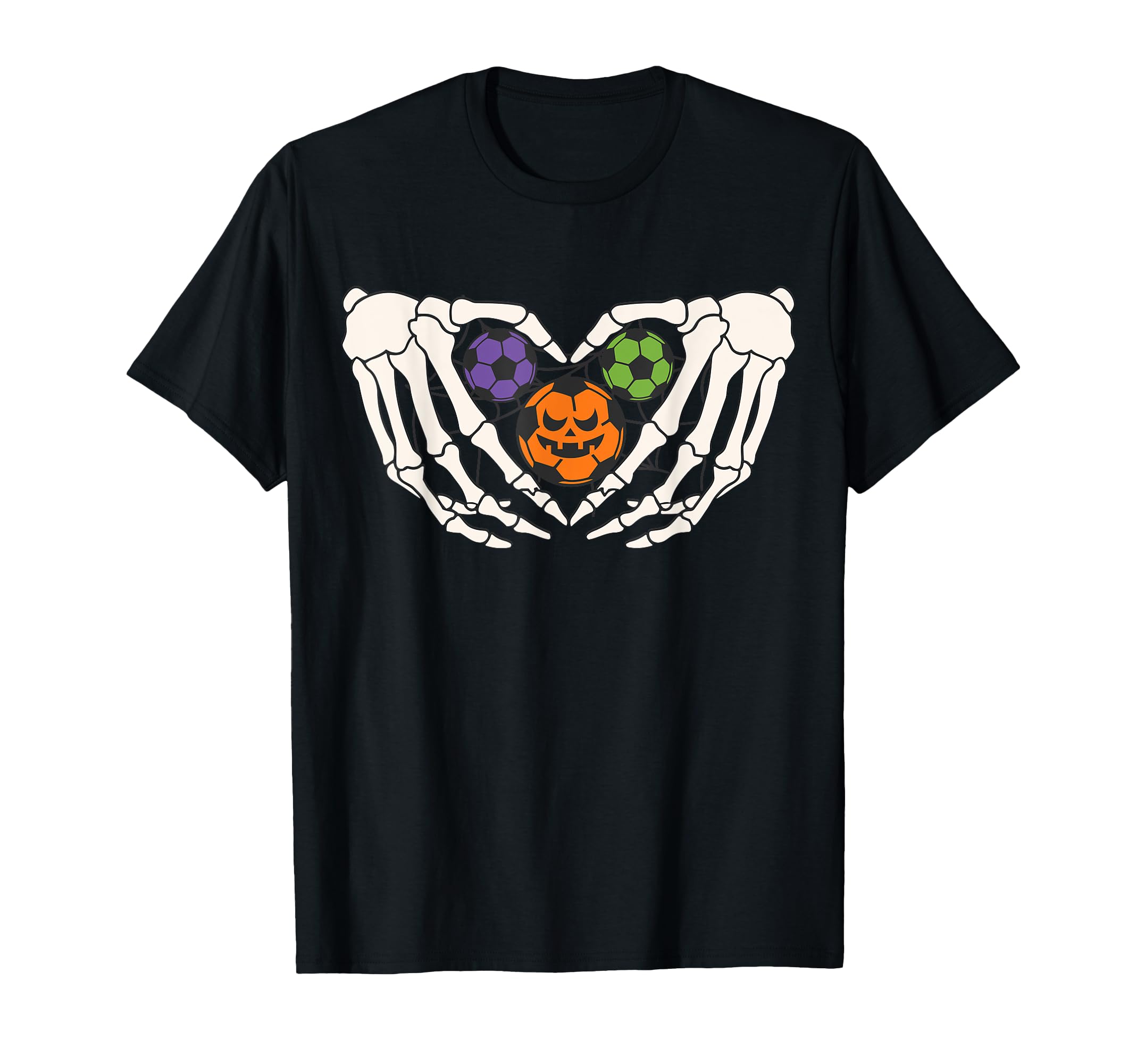 Funny Soccer Halloween Skeleton Hands T-Shirt - Aesthetic Graphic Unisex - T-Shirt, Sweatshirt, Hoodie