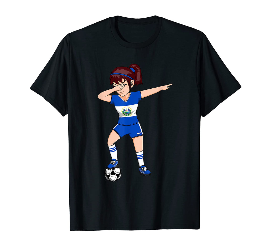 Dabbing Soccer El Salvador Jersey T-Shirt - Trendy Graphic for Adults - T-Shirt, Sweatshirt, Hoodie