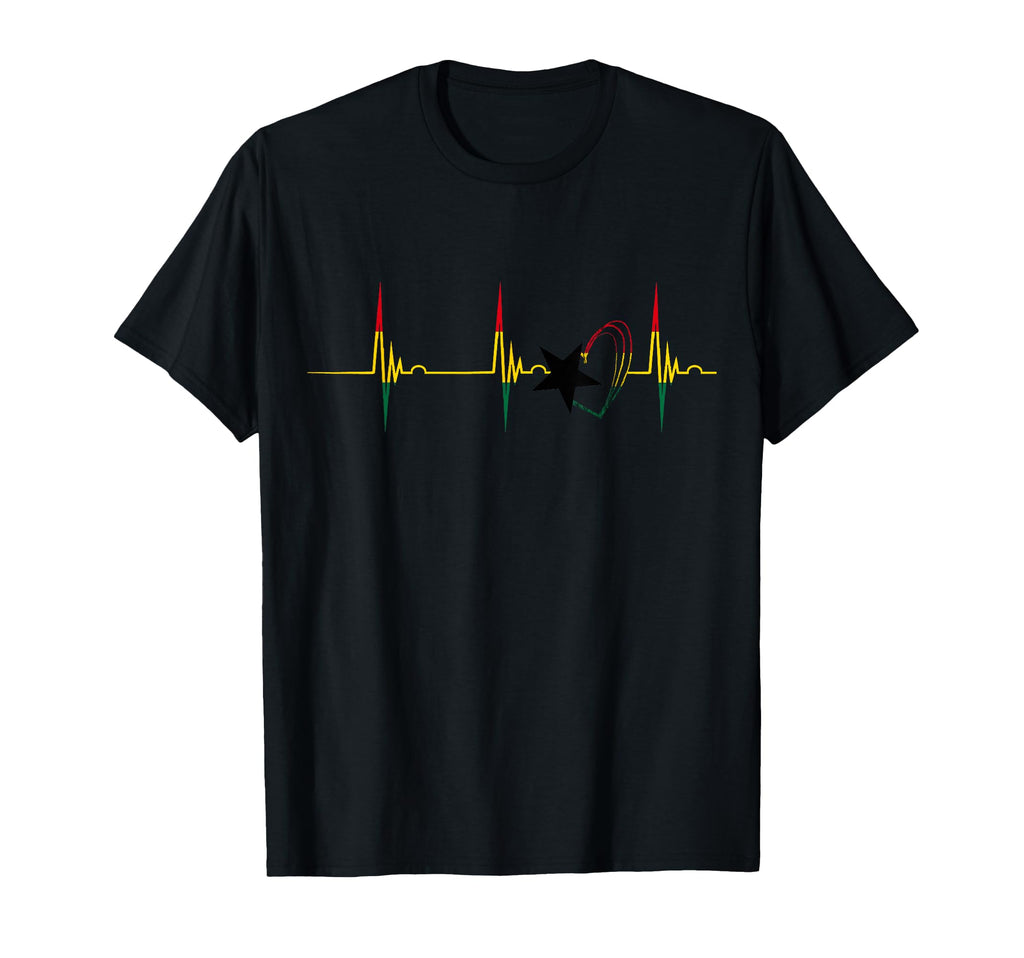Ghanese Pride Ghana Heartbeat Ekg T-Shirt - Custom Art Print Men Women - T-Shirt, Sweatshirt, Hoodie