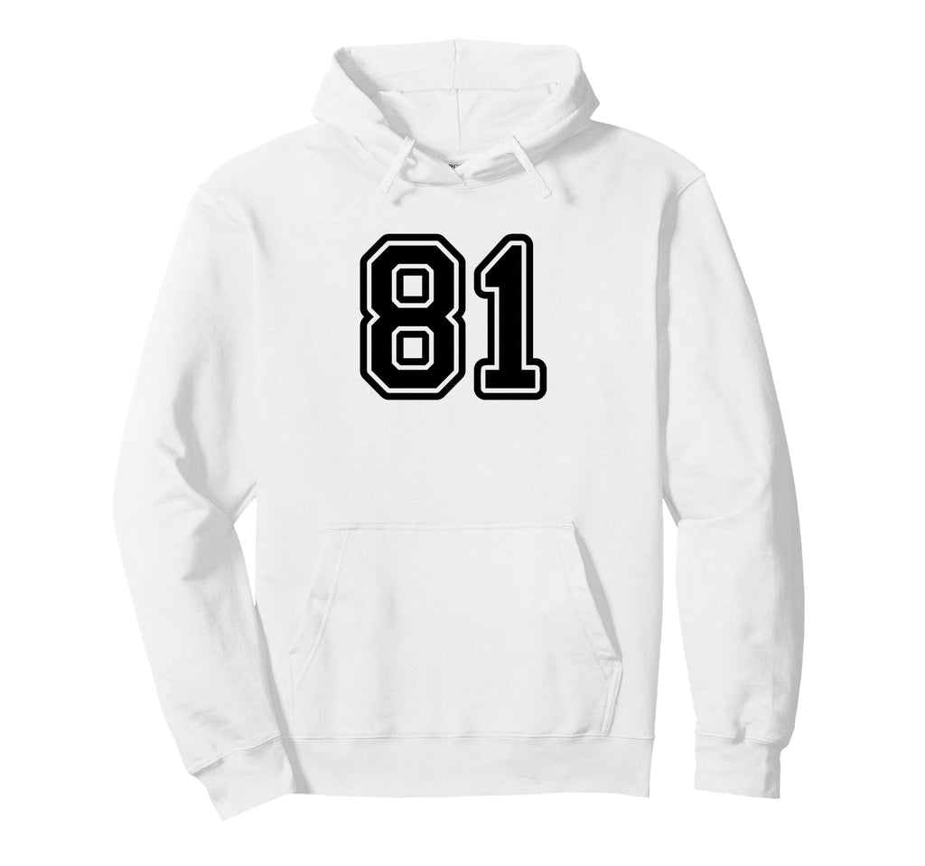 Black Sport Team Number 81 Hoodie - Novelty Apparel Unisex - T-Shirt, Sweatshirt, Hoodie